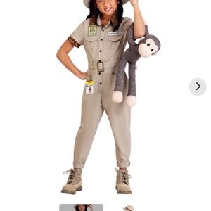 Kids Zoo Keeper Safari Costume - Tan Cheetah